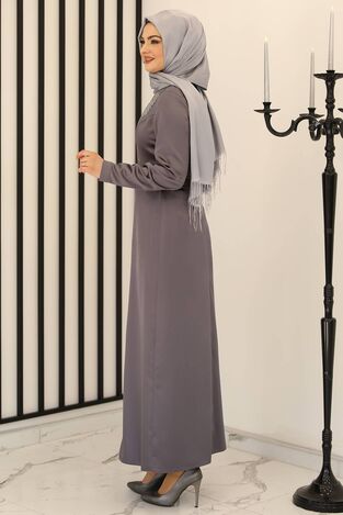 Yeni Firuze Abiye Elbise Antrasit - Fashion Showcase Design - FSC3021 - Thumbnail