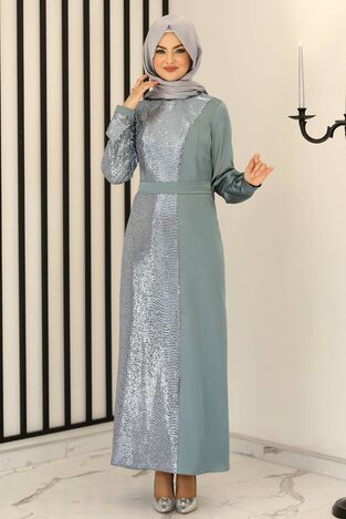 Yeni Firuze Abiye Elbise Mint - Fashion Showcase Design - FSC3021 