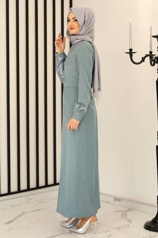 Yeni Firuze Abiye Elbise Mint - Fashion Showcase Design - FSC3021 - Thumbnail