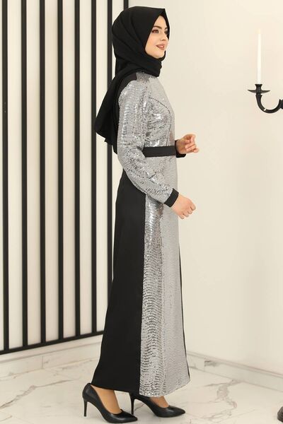 Yeni Firuze Abiye Elbise Siyah - Fashion Showcase Design - FSC3021