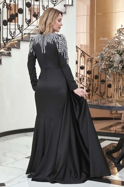 Zehra Abiye Siyah - Dresslife Tesettür Giyim - DRS3010