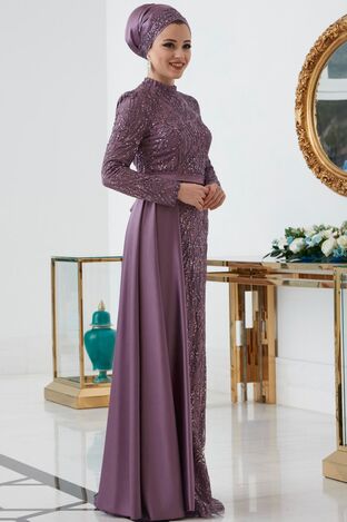 Zümra Abiye Lila - Dresslife Tesettür Giyim - ALM2102 - Thumbnail